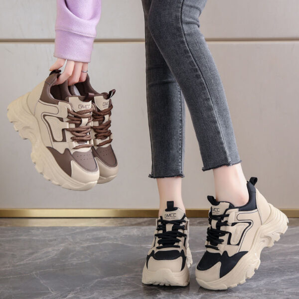 Spring And Autumn Thick Bottom Internet Hot Dad Shoes Women's Height Increasing Insole - Image 4
