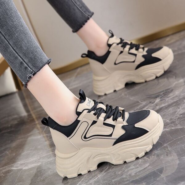 Spring And Autumn Thick Bottom Internet Hot Dad Shoes Women's Height Increasing Insole - Image 2