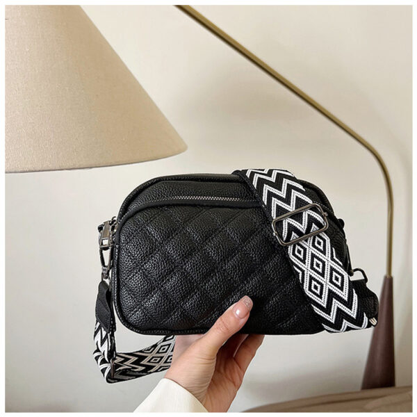 All-match Diamond Pattern Soft Leather Shoulder Messenger Bag - Image 6