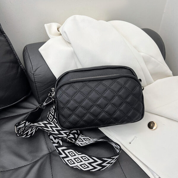 All-match Diamond Pattern Soft Leather Shoulder Messenger Bag - Image 5