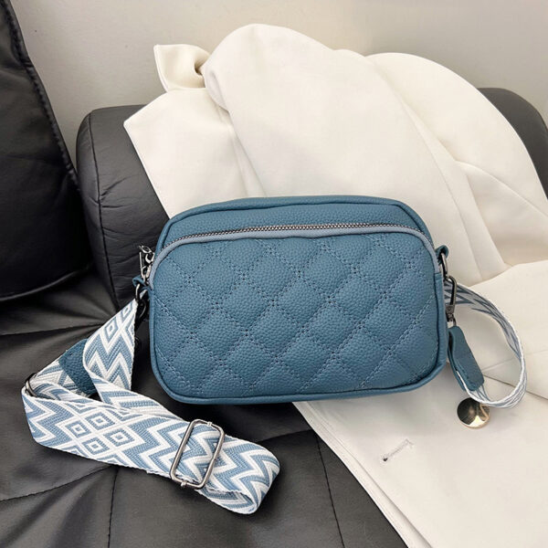 All-match Diamond Pattern Soft Leather Shoulder Messenger Bag - Image 2