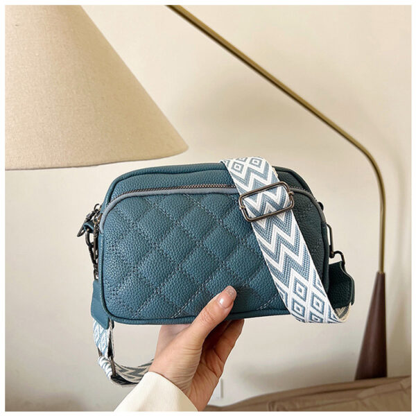 All-match Diamond Pattern Soft Leather Shoulder Messenger Bag - Image 9