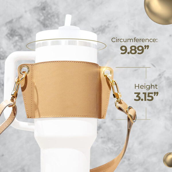 Water Bottle Handle Shoulder Strap For 30-40oz Bottles PU Leather Tumbler Handle Water Bottle Sling Accessory - Image 10