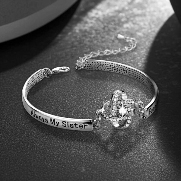Sisters Friendship Theme Silver Bracelet - Image 2