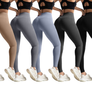 No Awkward Line Peach Butt Yoga Pants High Waist Tummy Control Running Sports Leggings