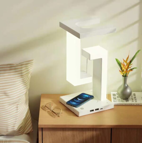 Creative Smartphone Wireless Charging Suspension Table Lamp Balance Lamp Floating For Home Bedroom & Office - Image 2