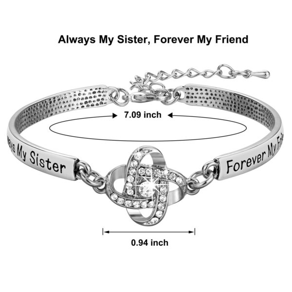 Sisters Friendship Theme Silver Bracelet - Image 4