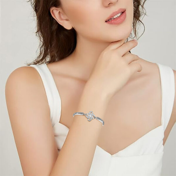Sisters Friendship Theme Silver Bracelet - Image 10