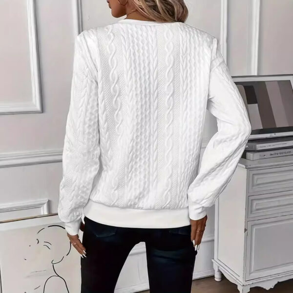 Solid Color Leisure Pullover Half Sleeve Zipper Sweater - Image 3