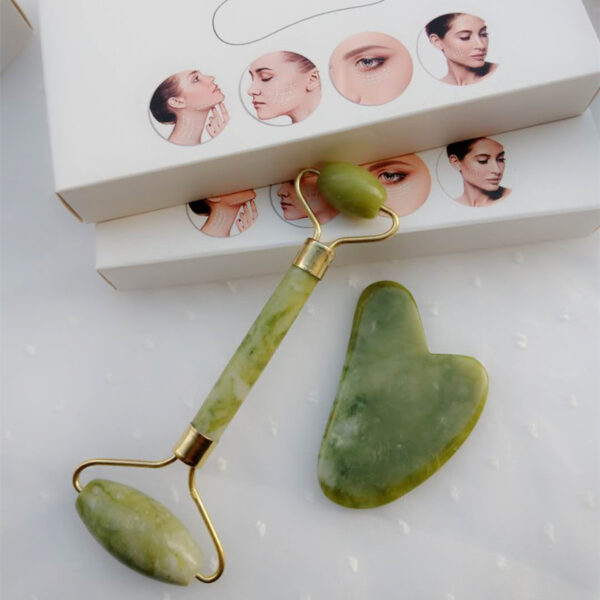 Natural Powder Crystal Jade Roller Beauty Face-lifting Double-head Massager - Image 3