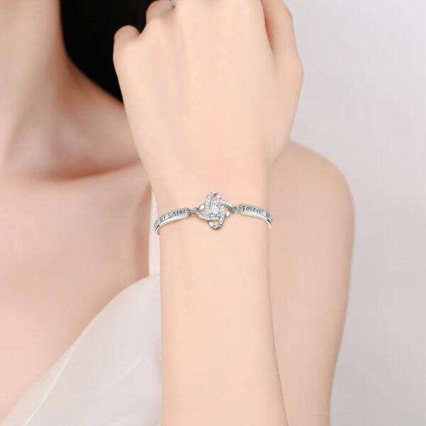 Sisters Friendship Theme Silver Bracelet - Image 7