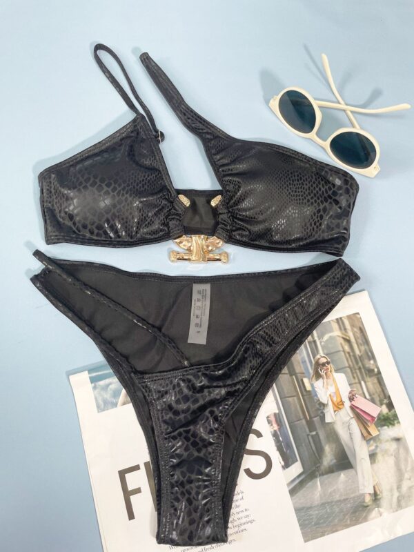 Women Bikini Serpentine Pattern Swimsuit Three Point Tight Swimwear - Image 4