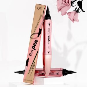 Double-headed 3D Micro-carved Liquid Four-fork Eyebrow Pencil Eyeliner 2-in-one Dual-purpose Eye