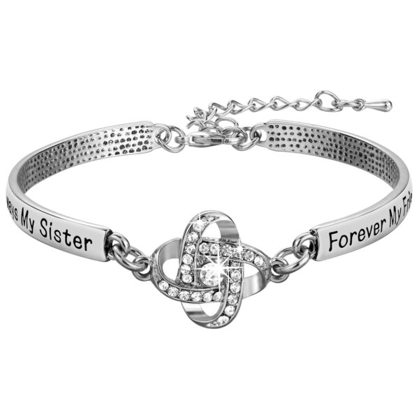 Sisters Friendship Theme Silver Bracelet - Image 9