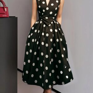 shopsaparkiling black Elegant Sleeveless High-Waist Dress