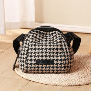 Houndstooth Mini Crossbody Bag