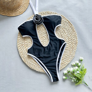 3D Flower Cutout One-Piece Swimsuit