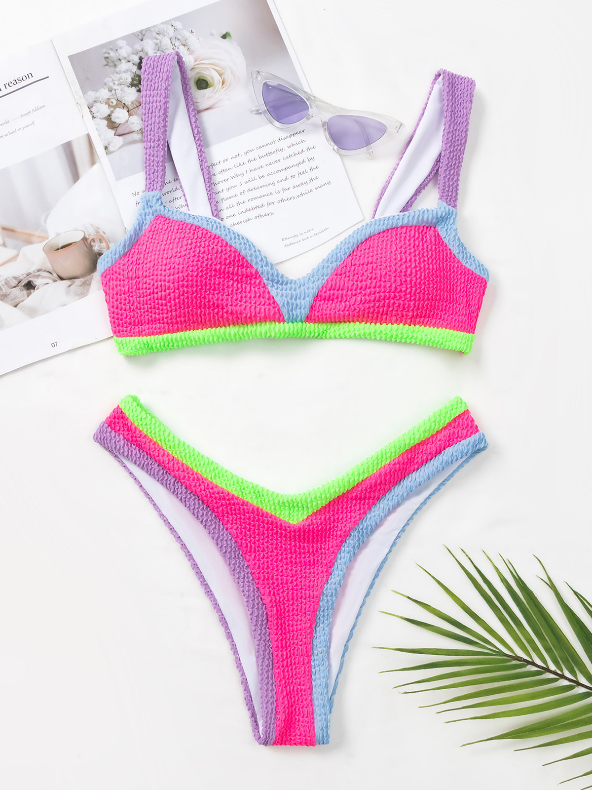 Spliced High-Waisted Swimsuit shopsparkling.com