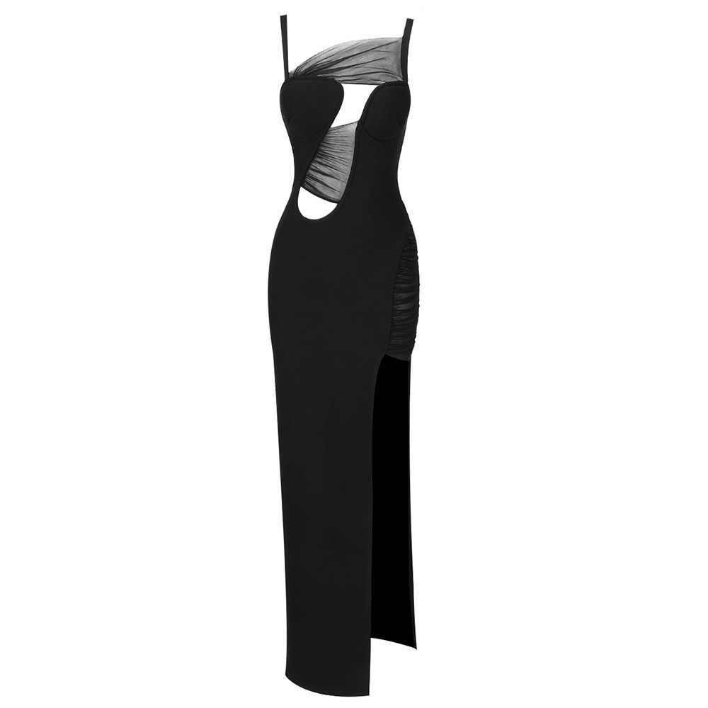 shopsparkling Black Slit Bodycon Dress