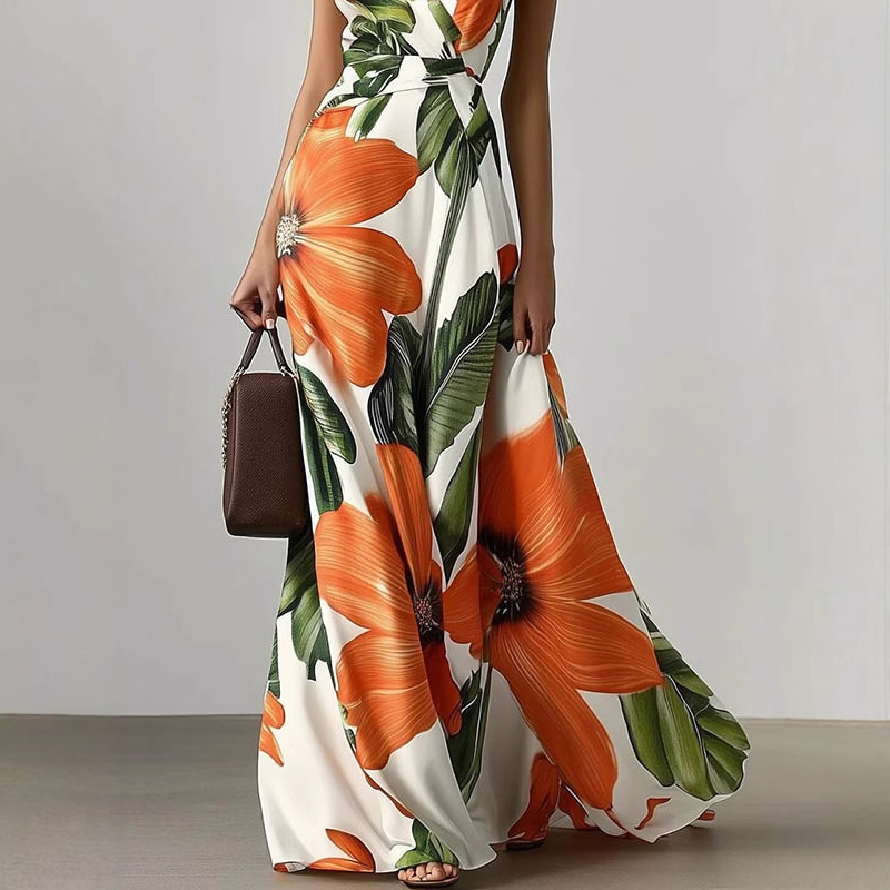 orange-floral-v-neck-maxi-dress
